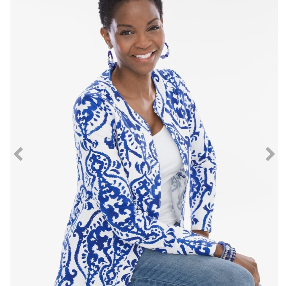 Chicos Indigo Ink Alicia Jacket size 2